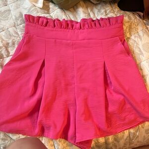L Love pink shorts size medium high rise skrunch waist line